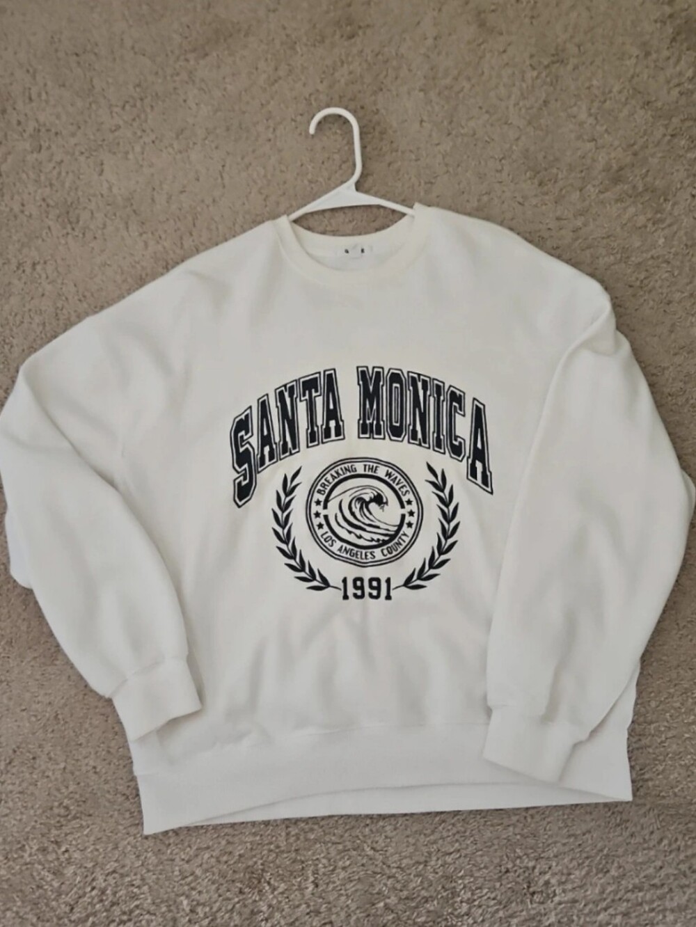 Garage White Santa Monica Graphic Sweatshirt Small